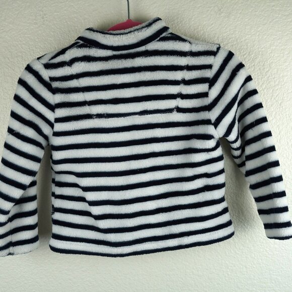 Week-end à la mer Fleece Zip Jacket Kids Size 3T Navy White‎ Striped Soft Cozy - Picture 4 of 7